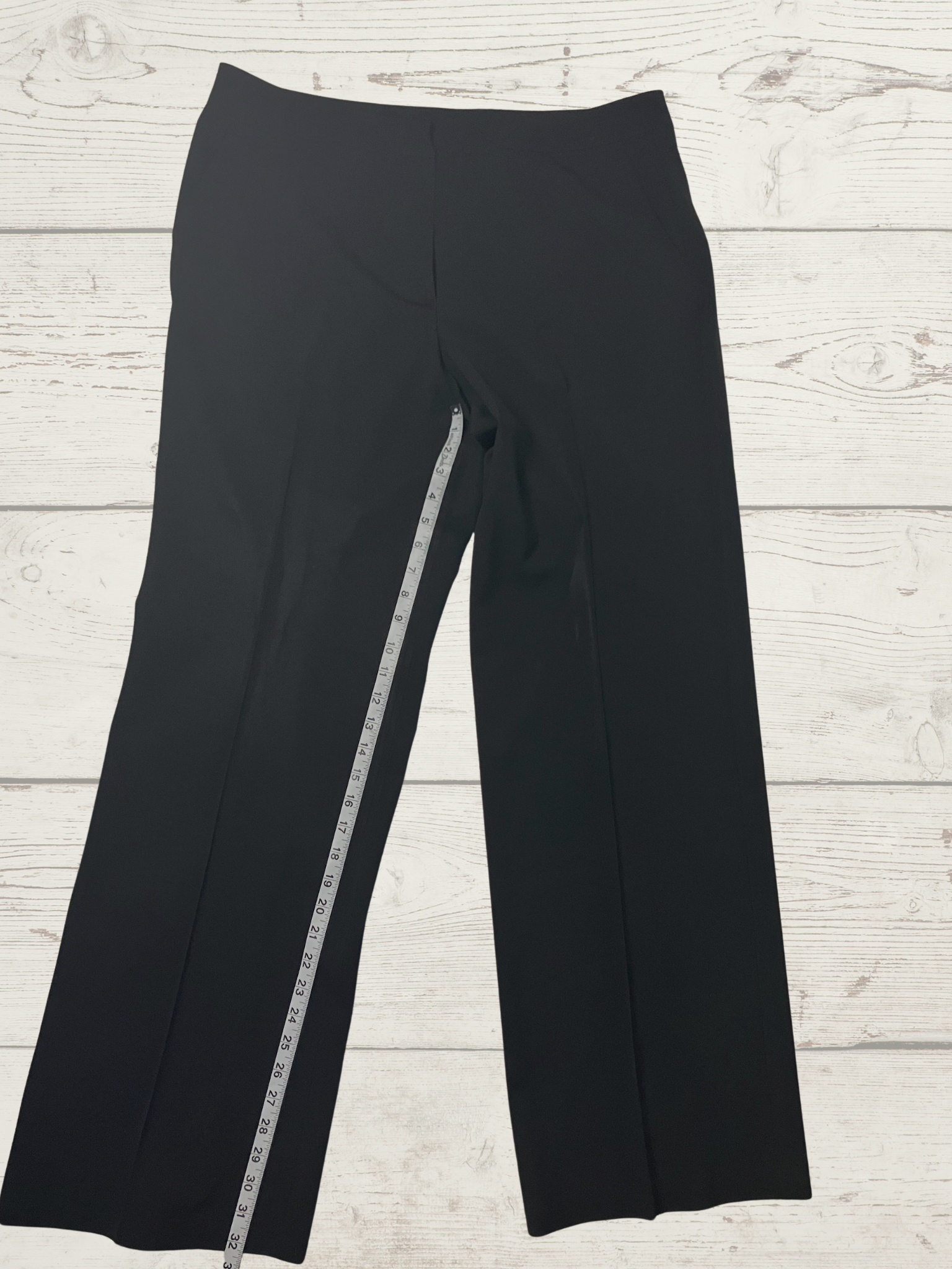 St. John — Wide-Leg Trousers | Caviar collection, sharp front crease · Sz 14