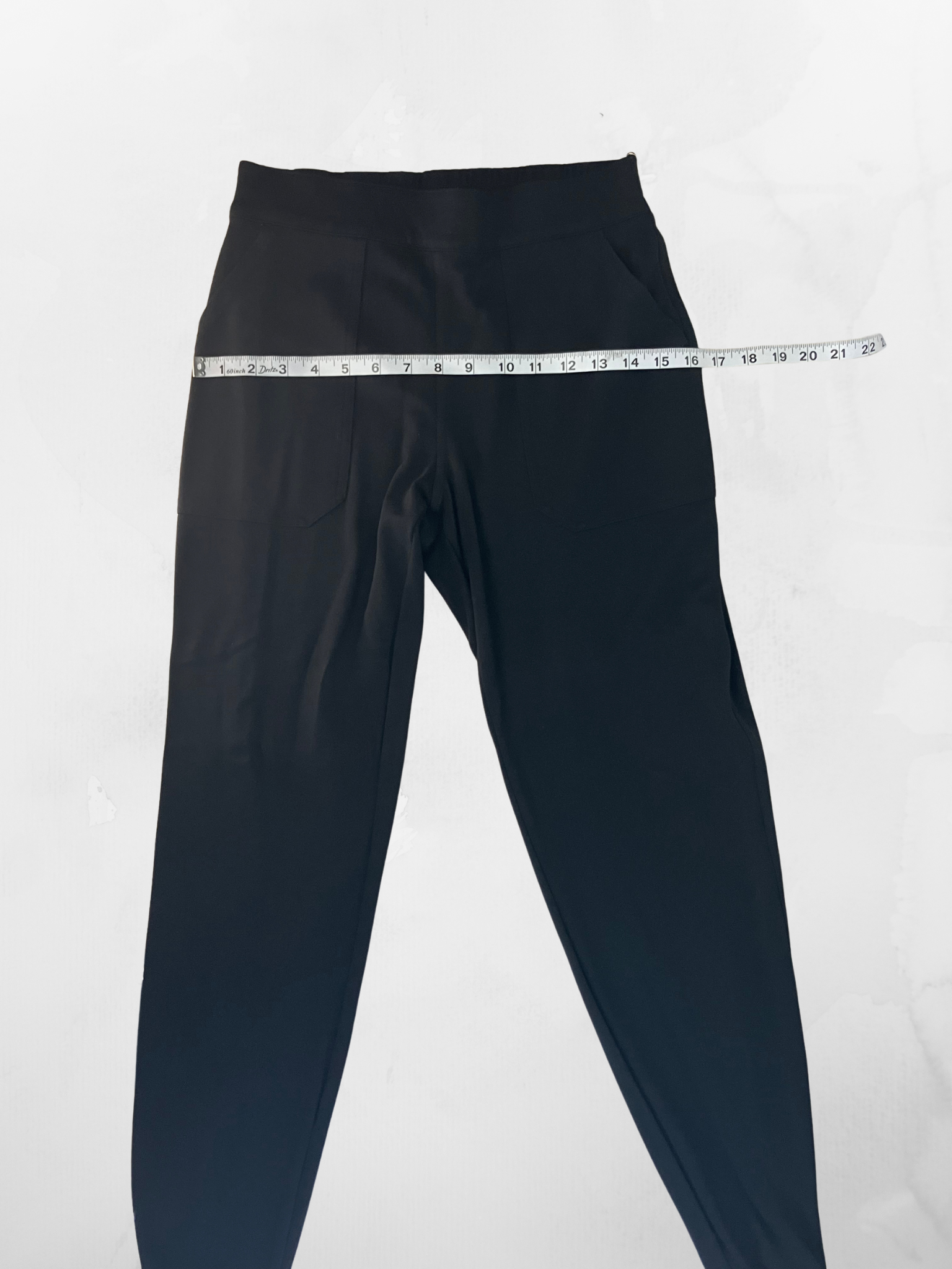 Spanx — Trouser | Deep black, high-rise tapered leg · Sz M