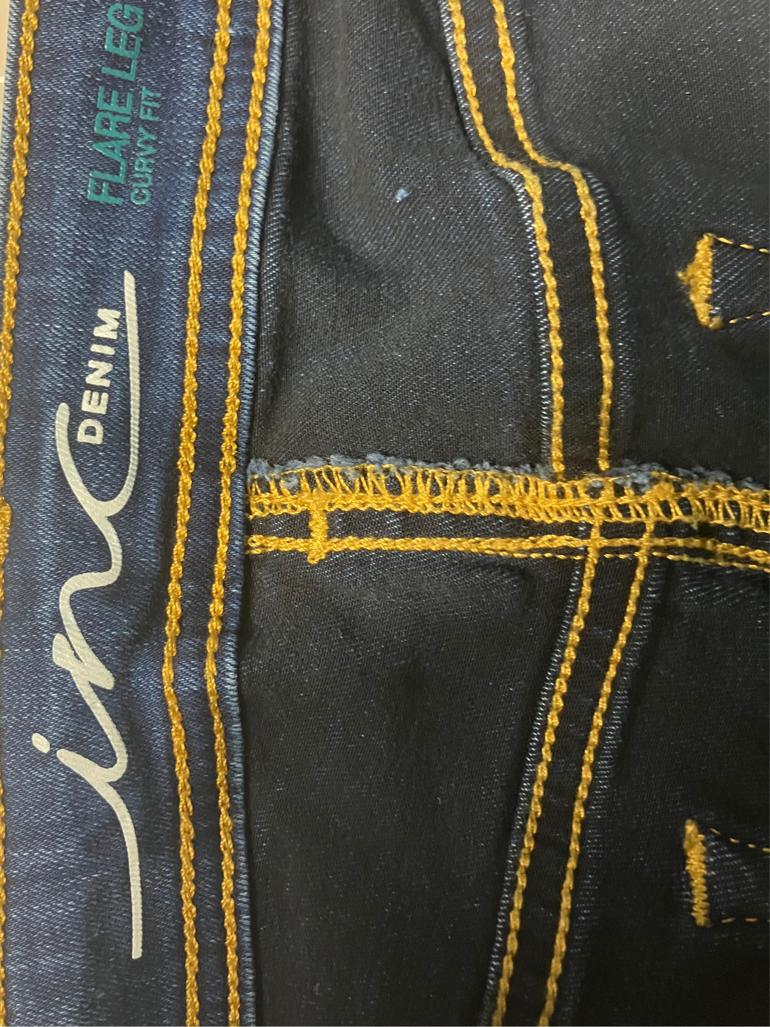 INC International Concepts Floral Embroidered Flare Jeans Size 12