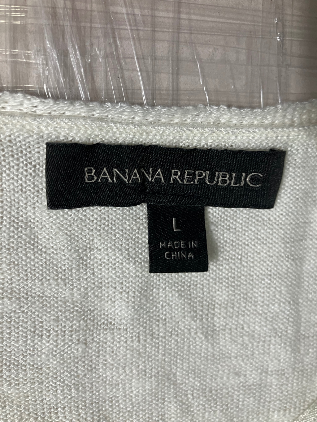 Banana Republic Linen Rayon Blend Lightweight Sweater Ivory Size L