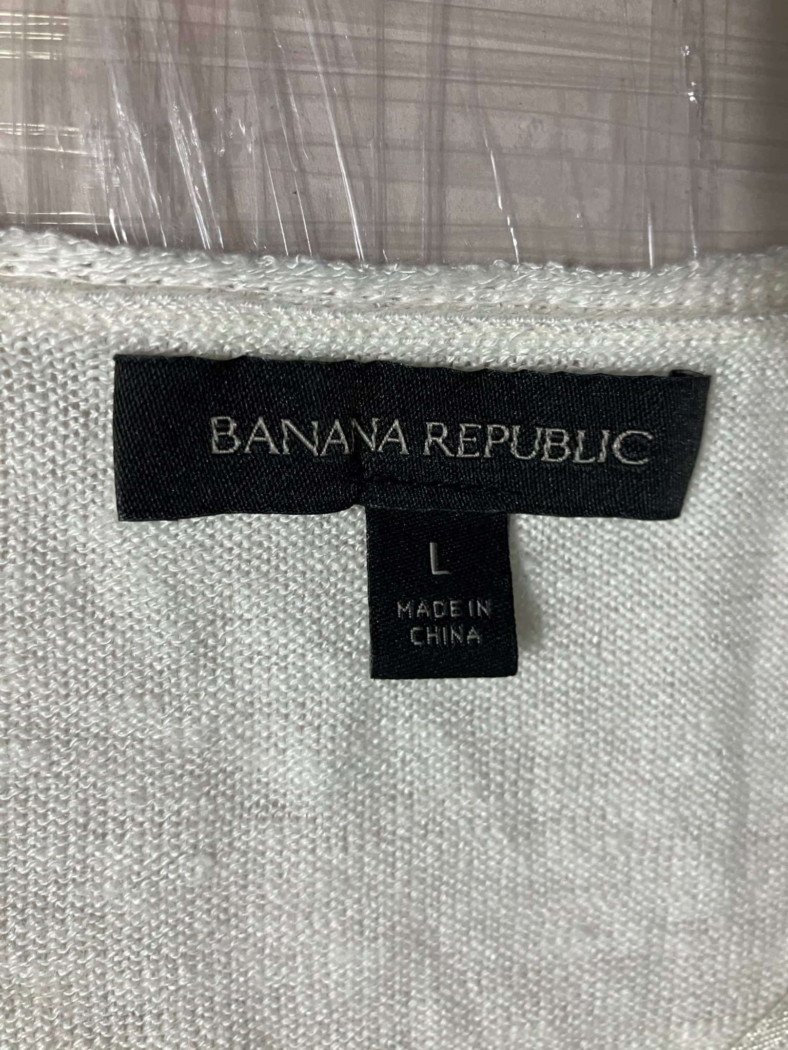 Banana Republic Linen Rayon Blend Lightweight Sweater Ivory Size L