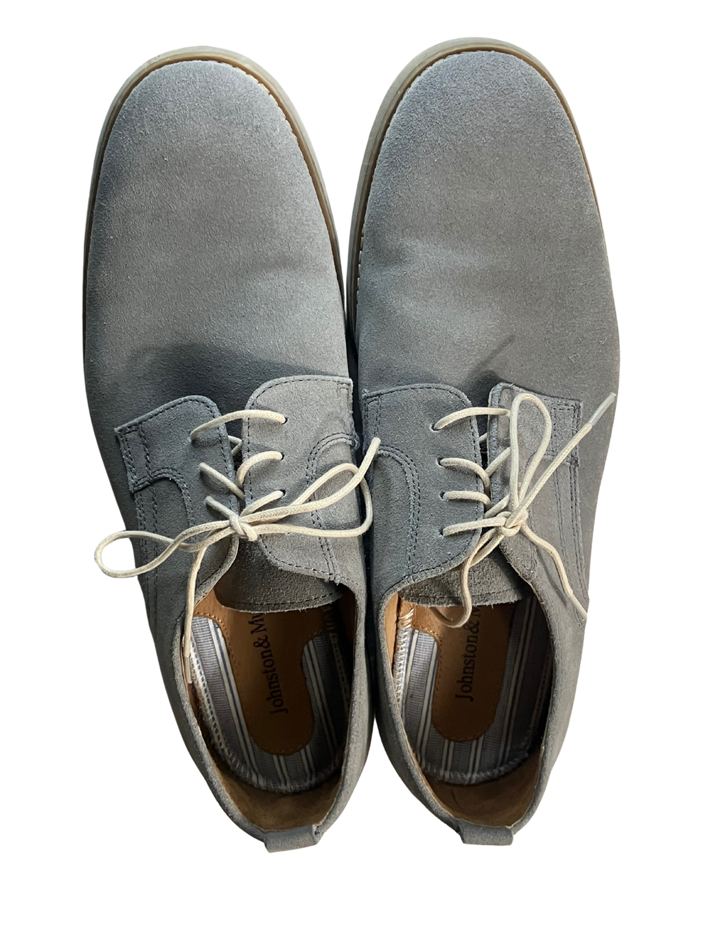 Johnston & Murphy Light Gray Suede Lace-Up Dress Shoes - Size 10M