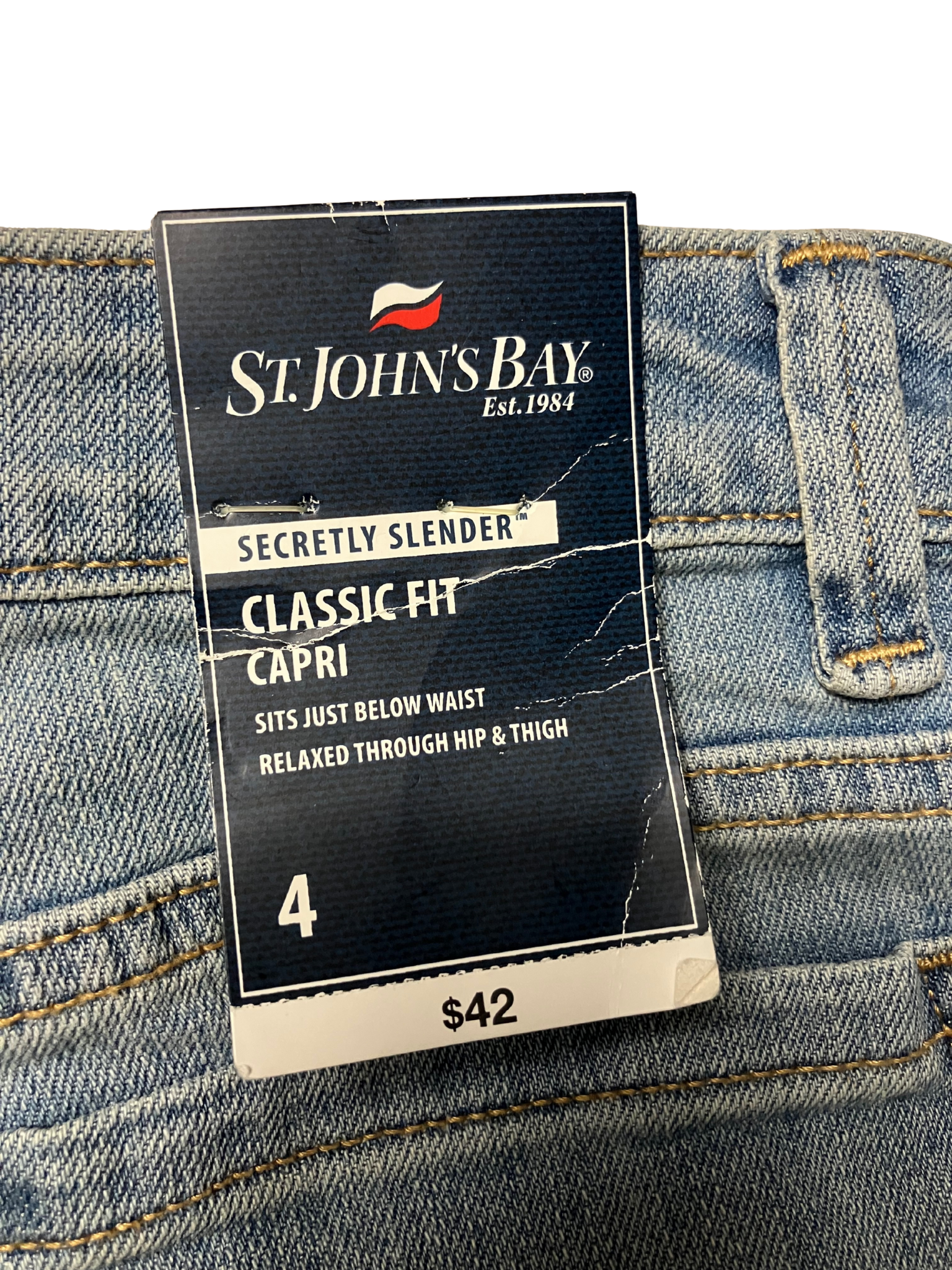 St. John's Bay Classic Fit Capri Jeans Medium Blue Wash Size 4