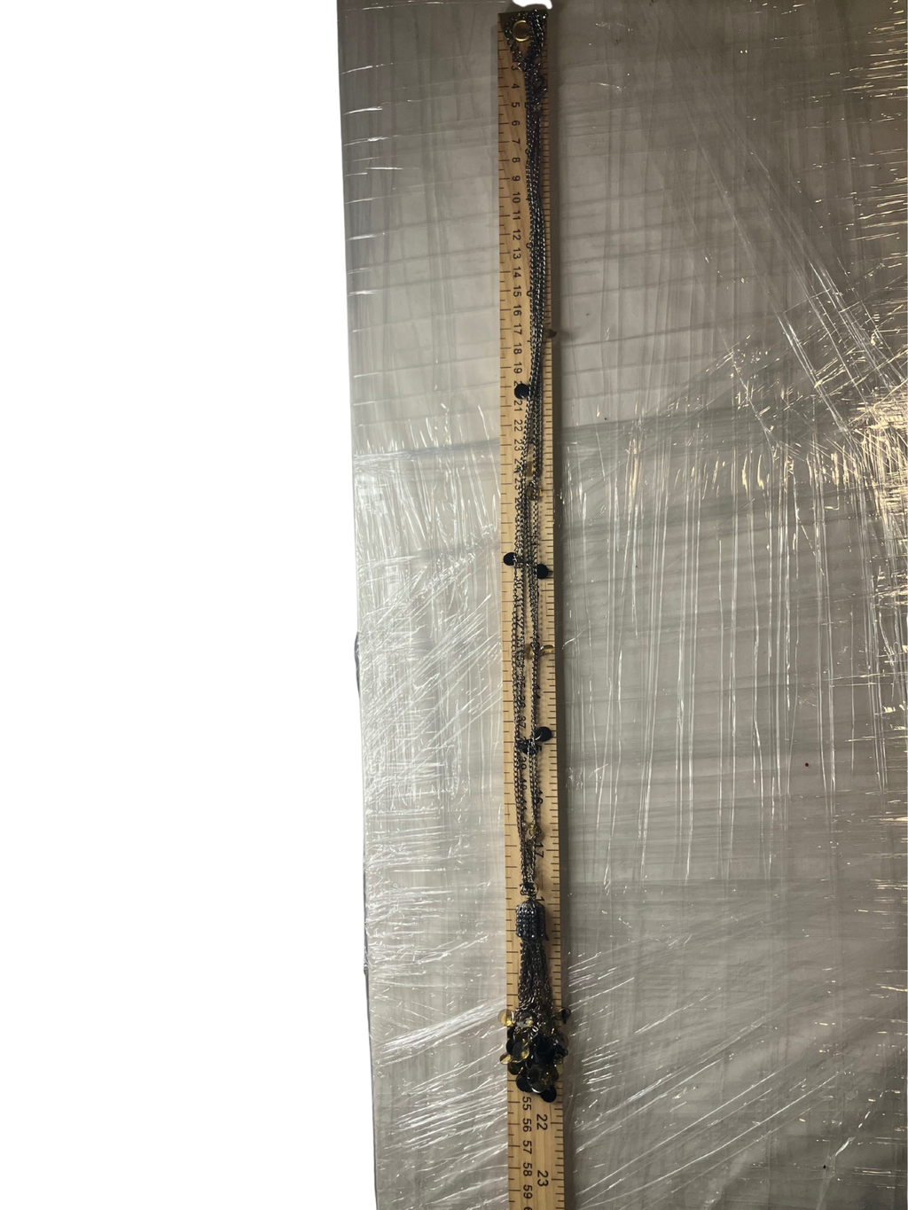 Multi-Layer Tassel Necklace Gunmetal Black Amber Statement Boho Chic