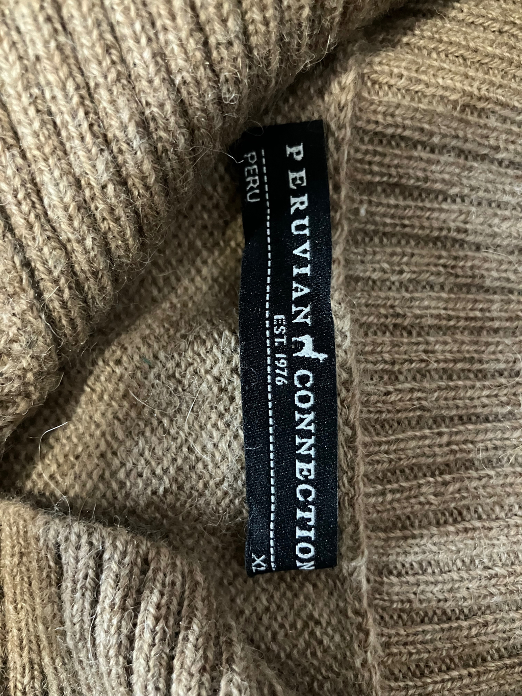 Peruvian Connection Royal Alpaca Cardigan Taupe Size XS – Button Front