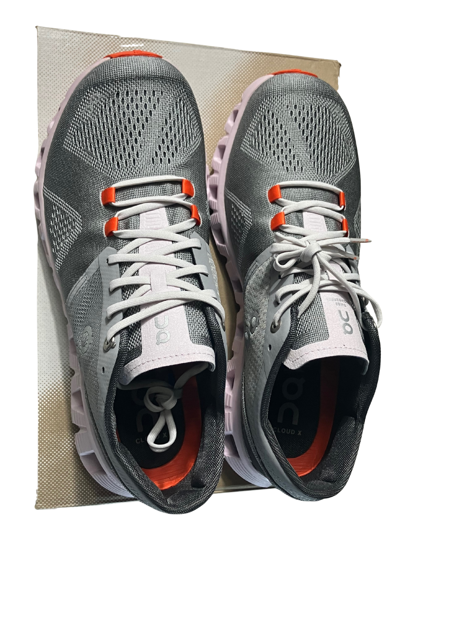 On Running Cloud X Women's Sneakers Gray Orange Size 8 New with Box