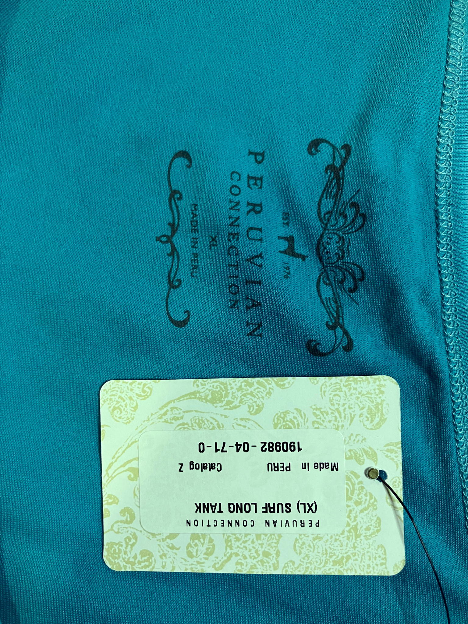 Peruvian Connection Pima Cotton Tank XL White Long Sleeveless NWT