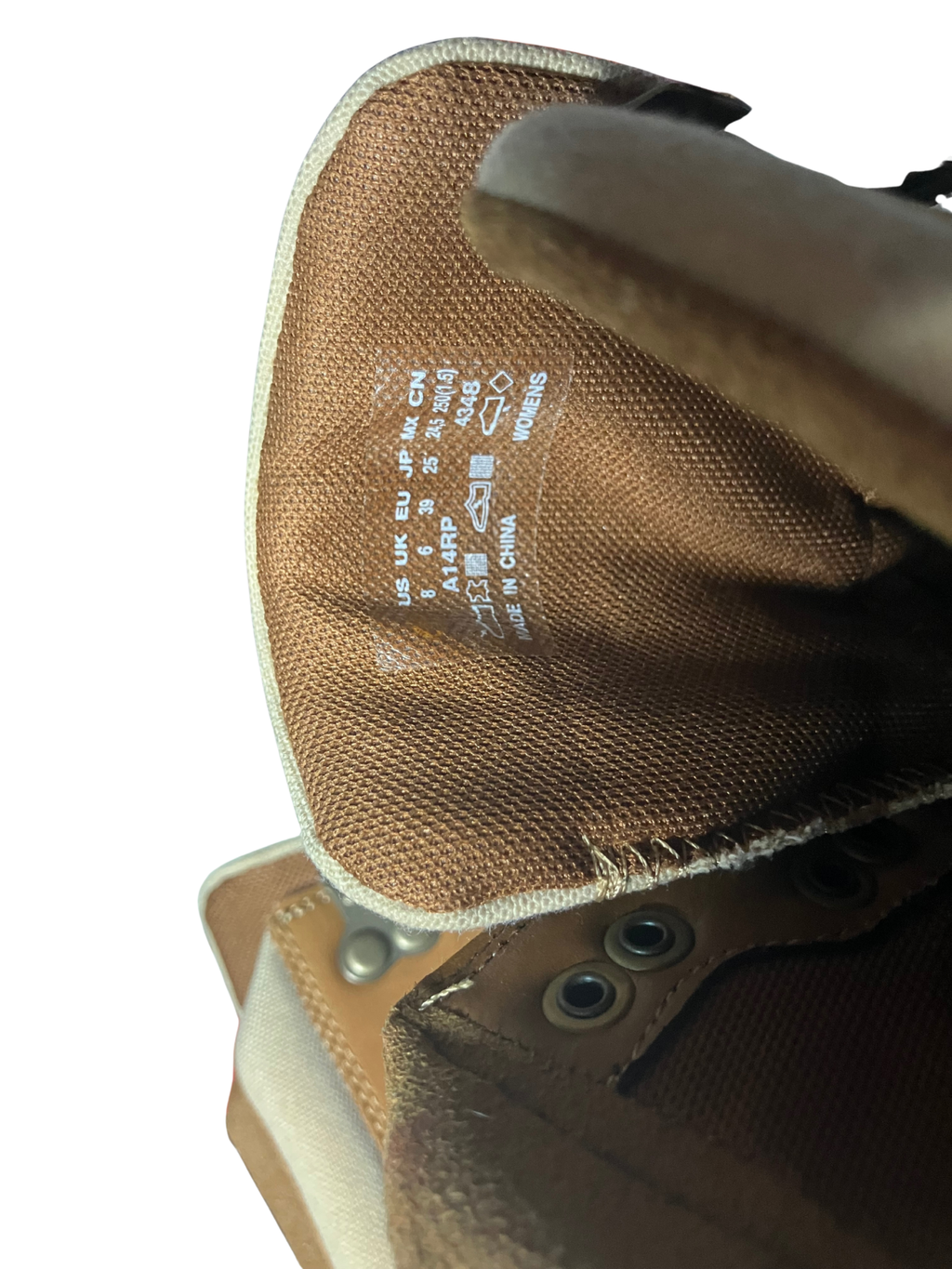 Timberland Women’s Hiking Boots A14RP Brown Tan Leather Canvas Outdoor Lace-Up Size 8