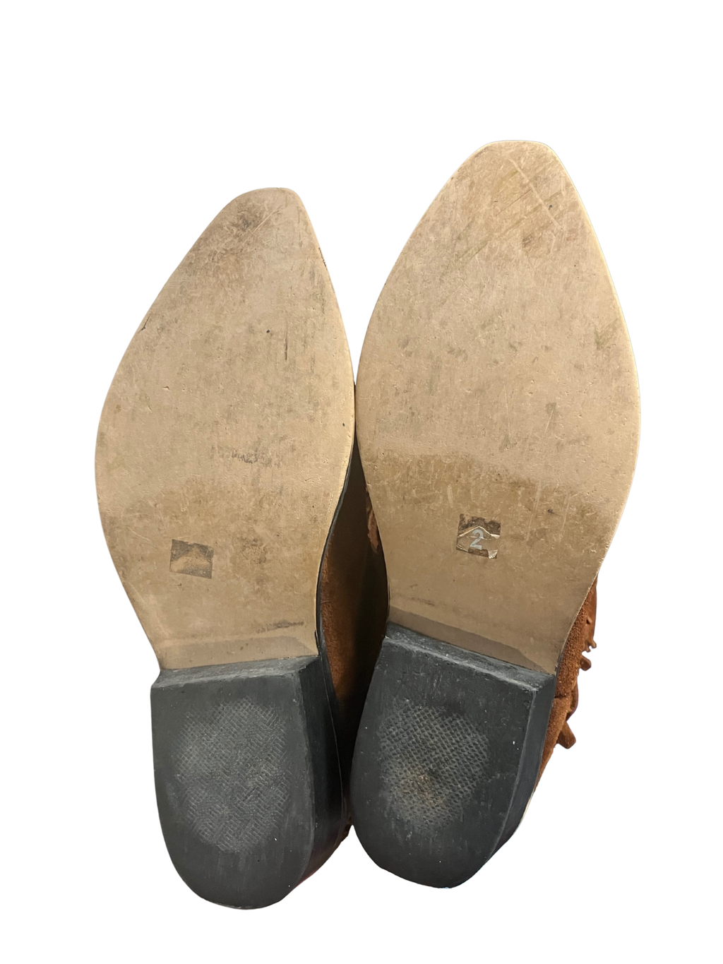 Shyanne Brown Fringe Western Boots - Size 2 Leather Cowboy Boots