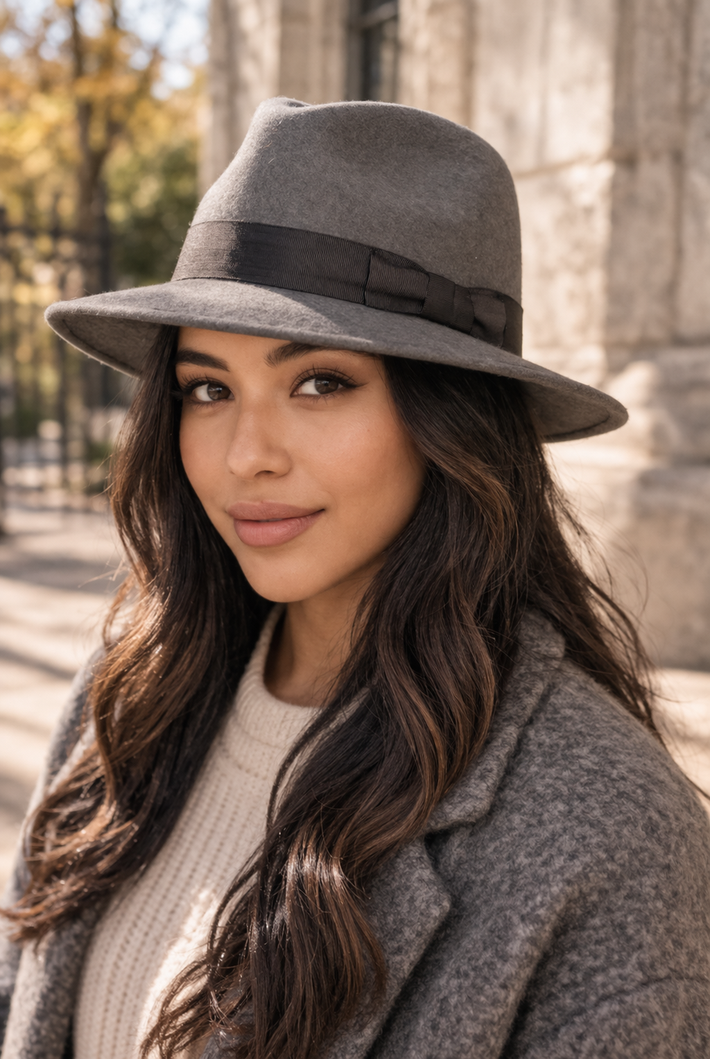 Eric Javits — Wide Brim Fedora | American wool felt, grosgrain detail · Sz OS