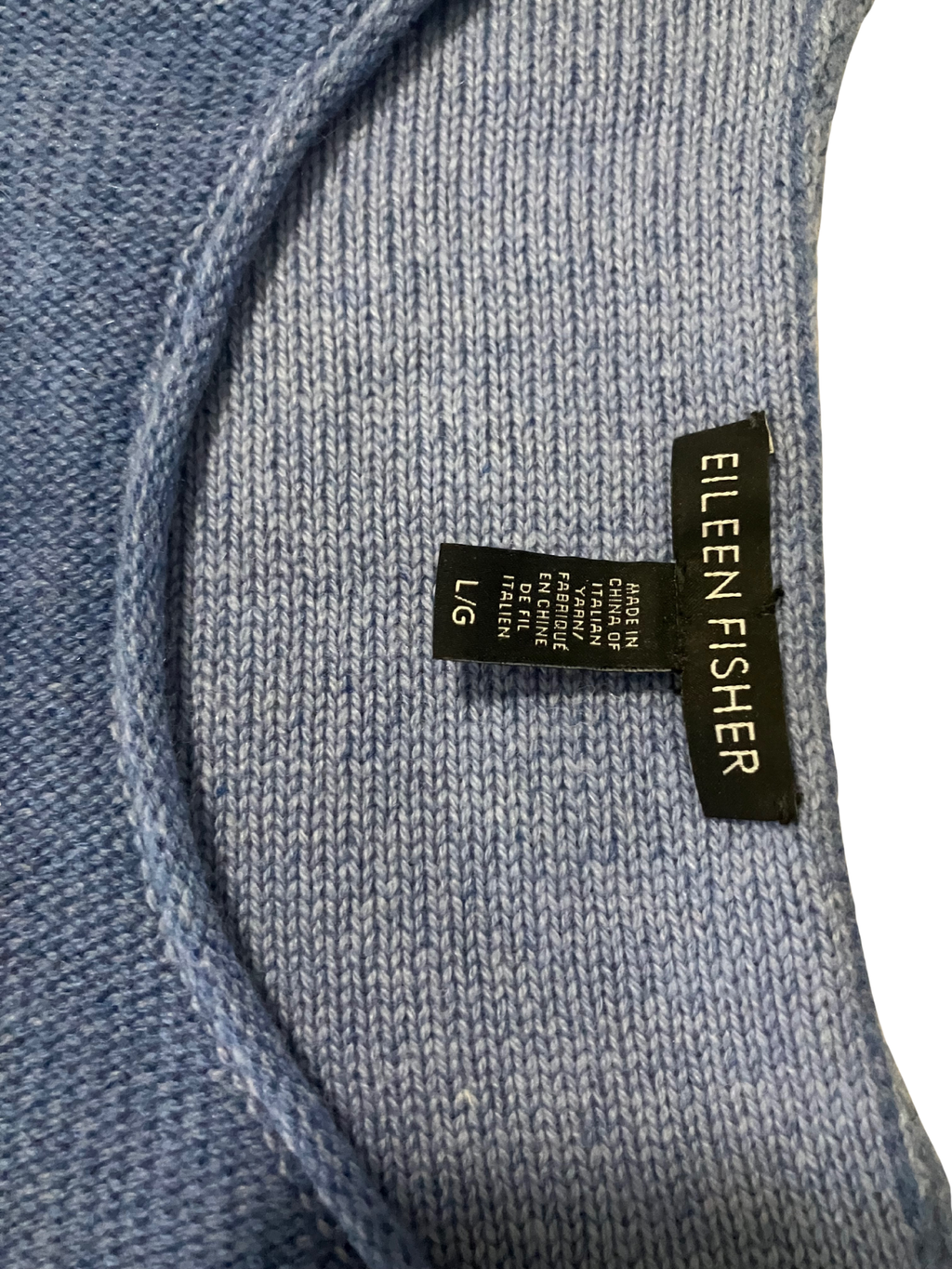 Eileen Fisher Cashmere Blend Knit Sweater – Soft Blue – Size L