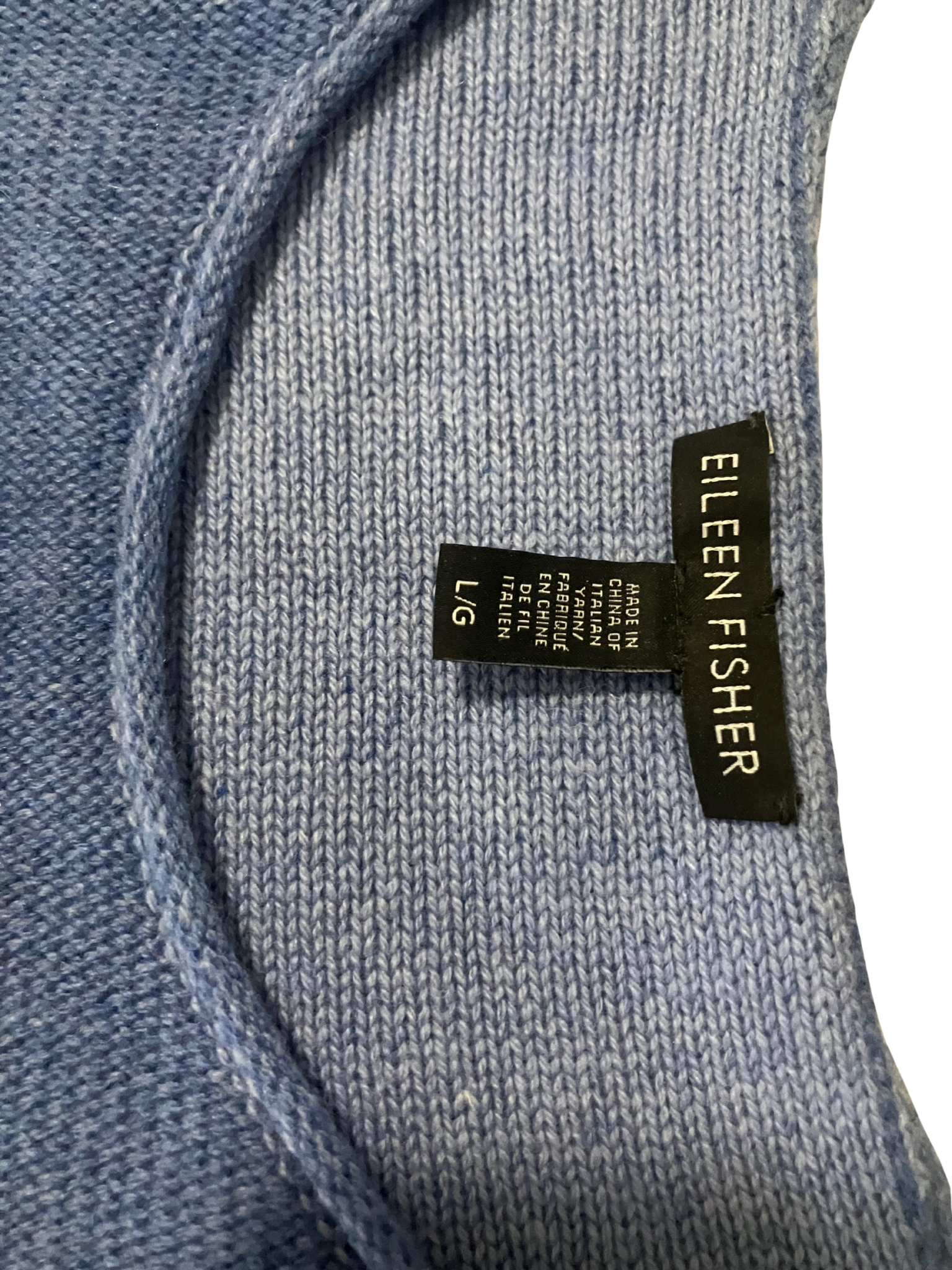 Eileen Fisher Cashmere Blend Knit Sweater – Soft Blue – Size L
