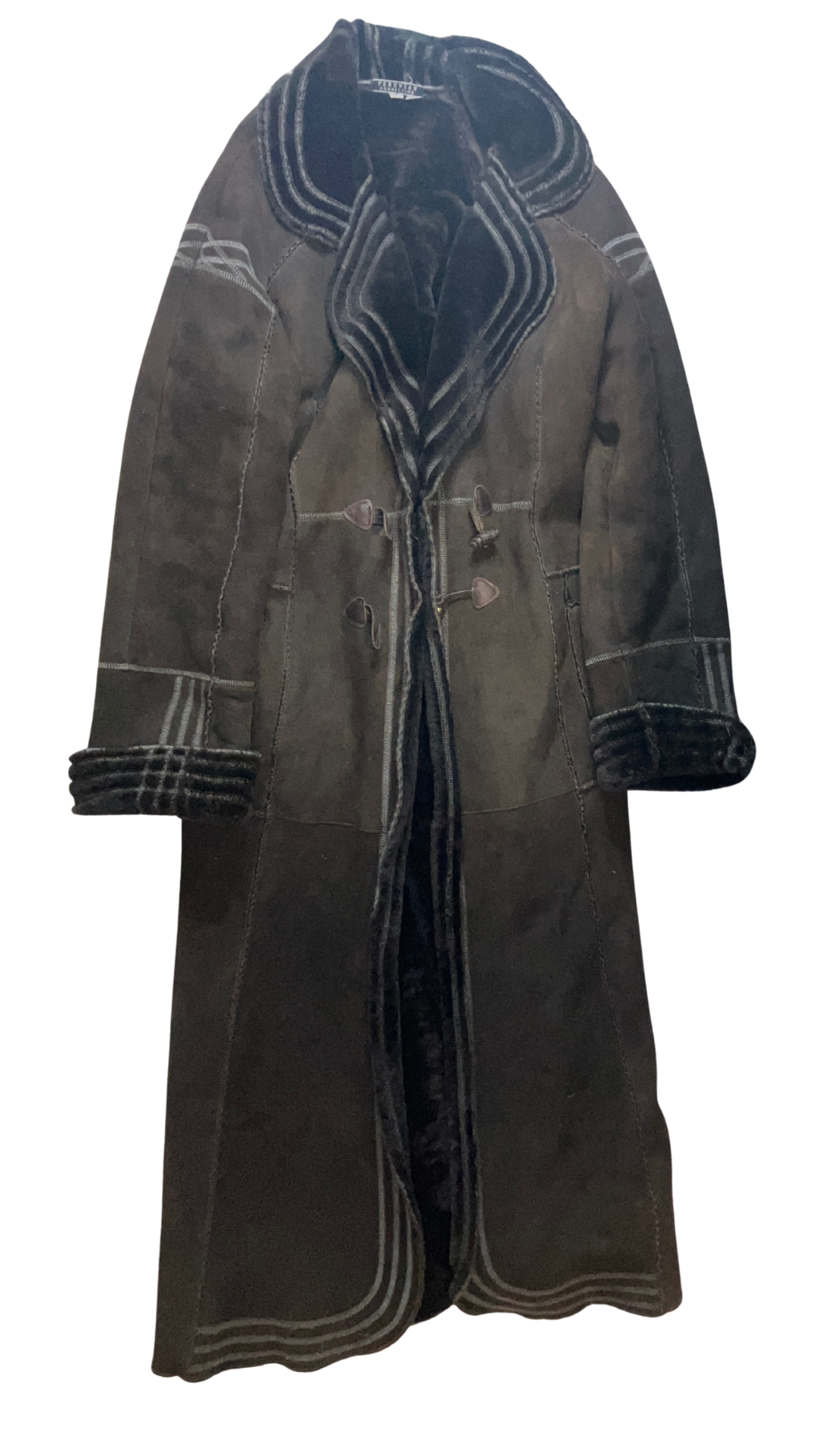 Peruvian Connection Shearling Leather Long Coat XL - Lithuanian Craftsmanship