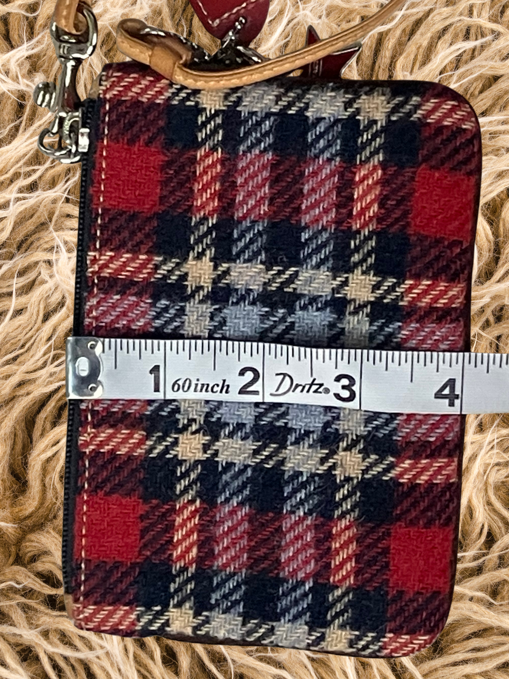 Coach — Clutch Bag | Y2K tartan wool wristlet with suede trim · Sz OS