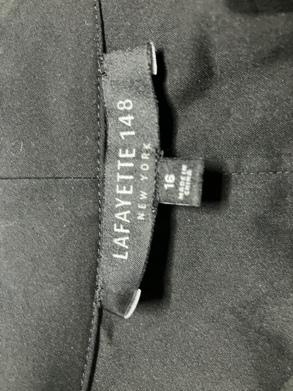 Lafayette 148 New York Black Structured Zip-Front Jacket 3/4 Sleeve Size 16