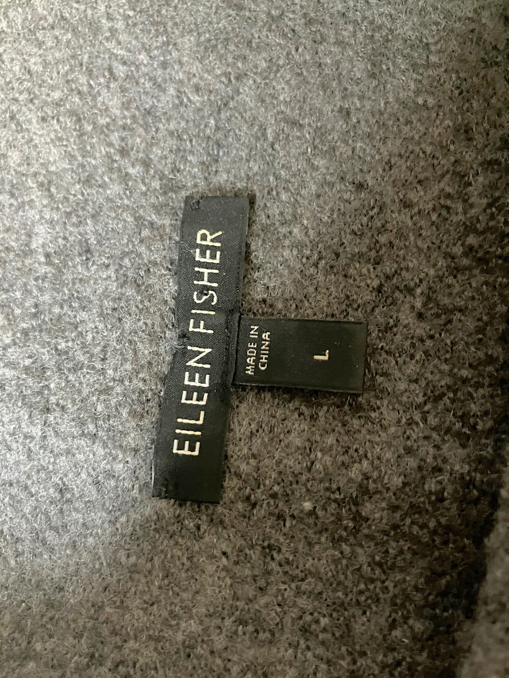 Eileen Fisher Gray Wool Coat Size L – Minimalist Open Front Jacket