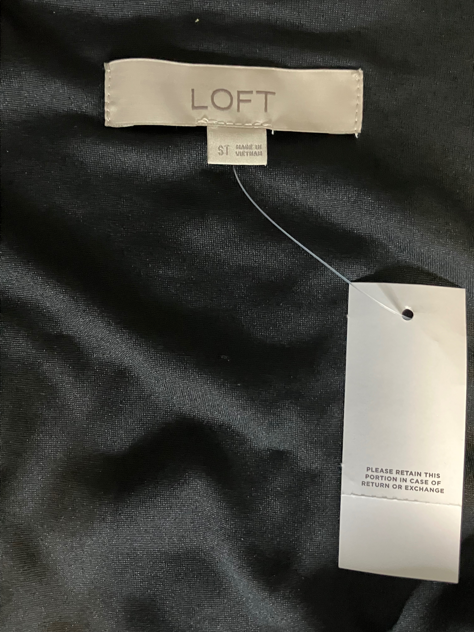 LOFT Black Wrap Dress Long Sleeve V-Neck Size Small Tall NWT