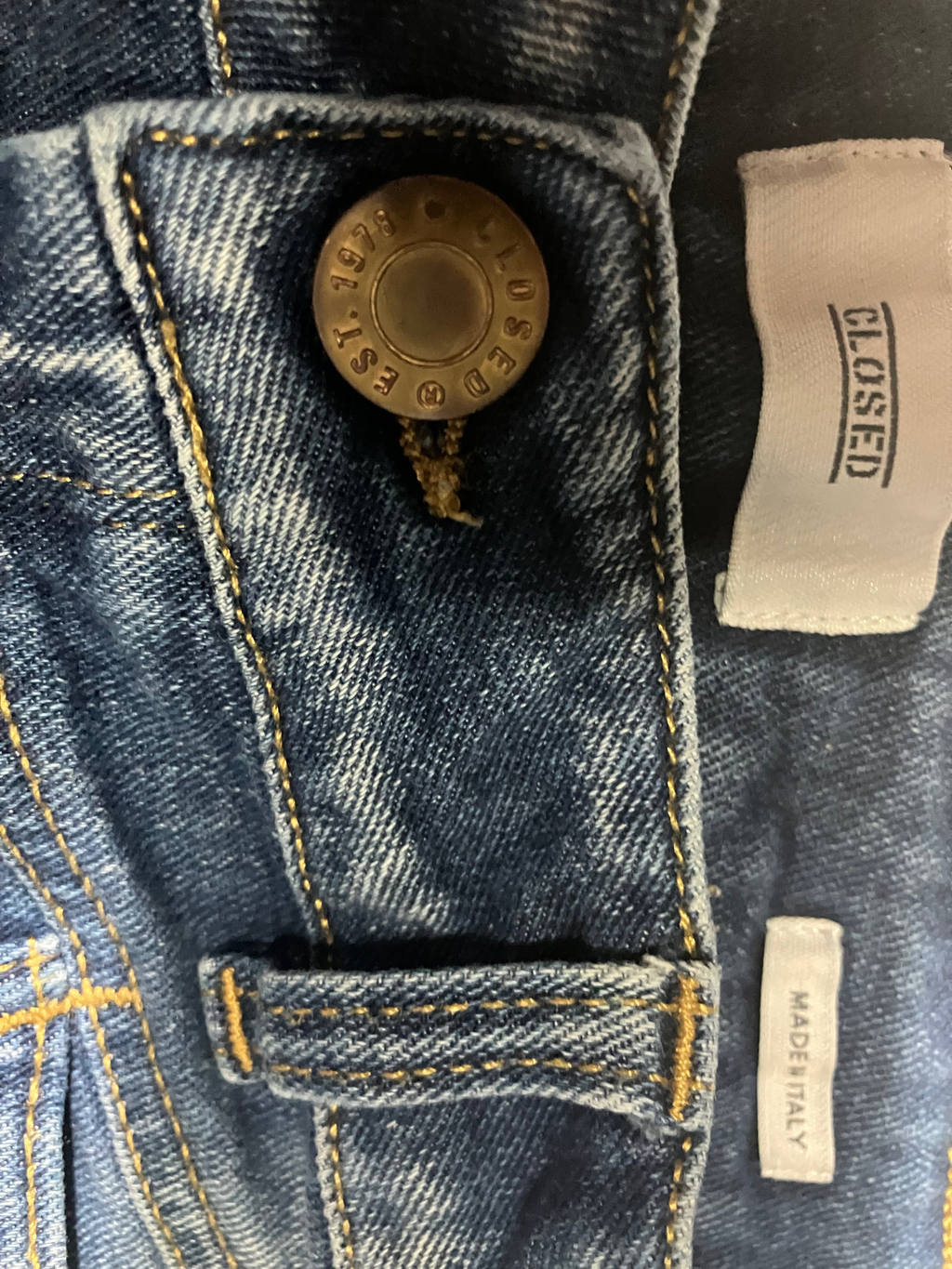 CLOSED Pedal X Italian Skinny Jeans Candiani Denim Blue Size 27