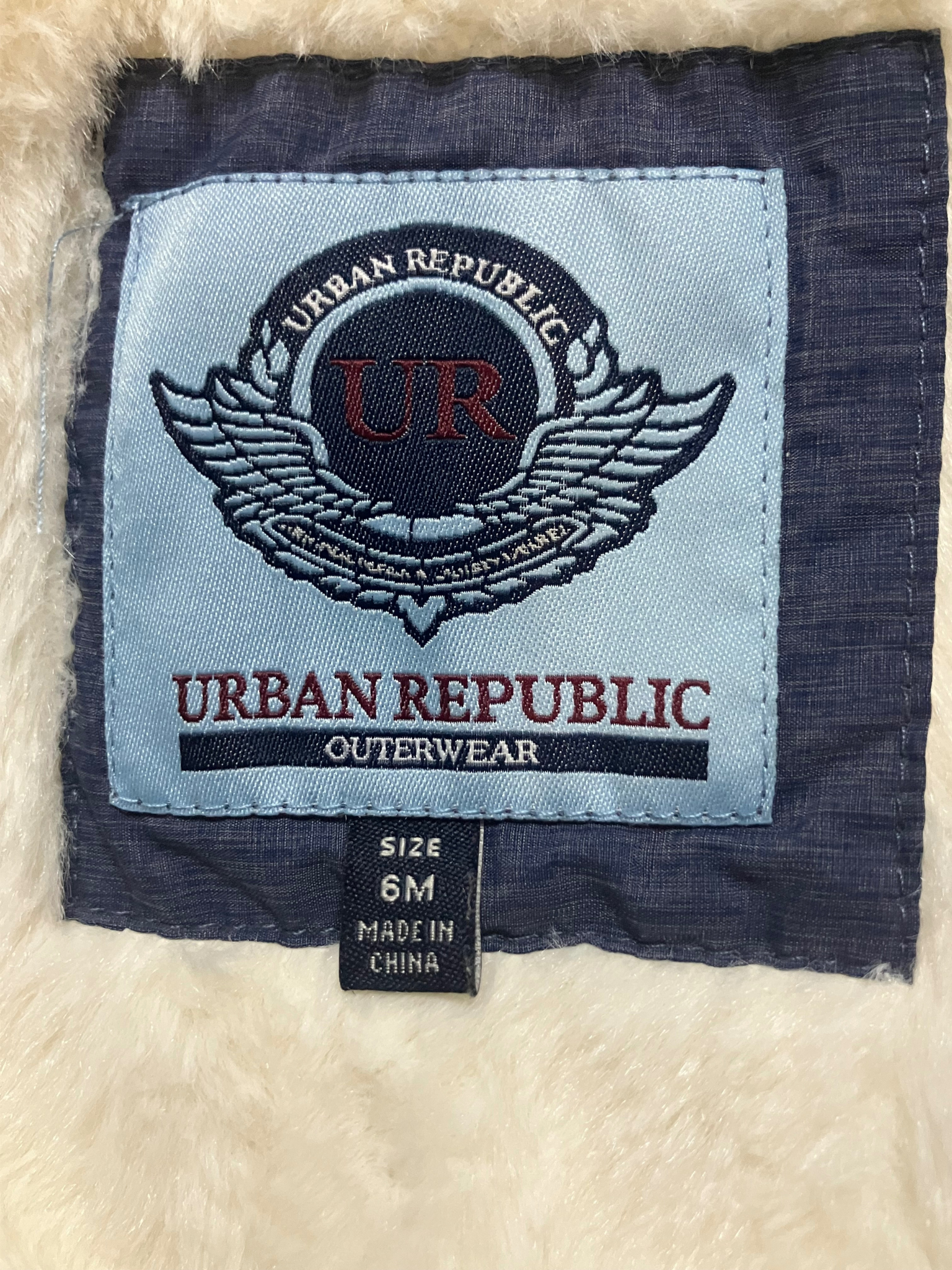 Urban Republic Baby Snowsuit 6M Navy Blue Sherpa Lined Puffer Bunting Hood