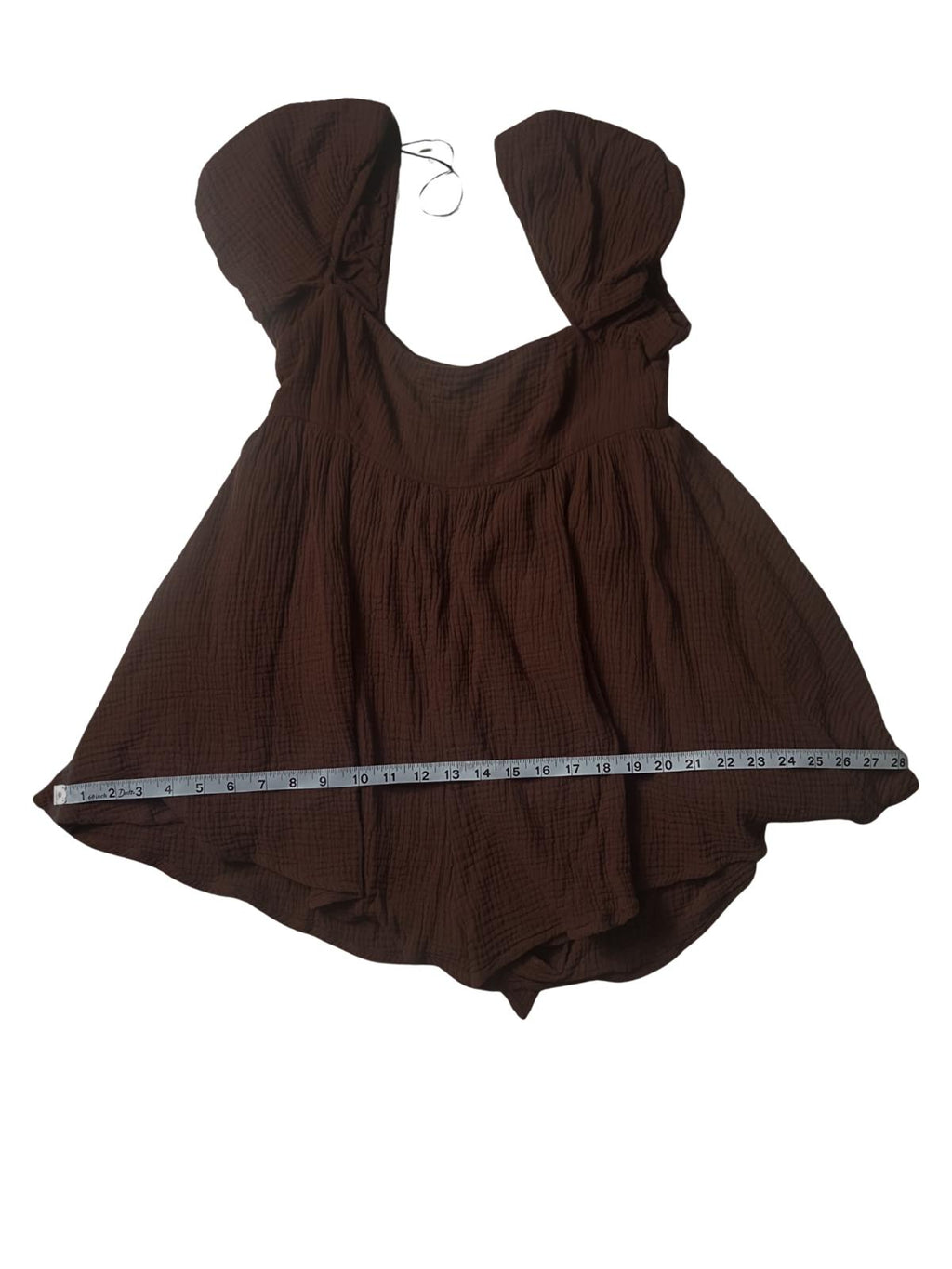 Princess Polly — Dress | Dark chocolate cotton babydoll with built-in shorts · Sz 6
