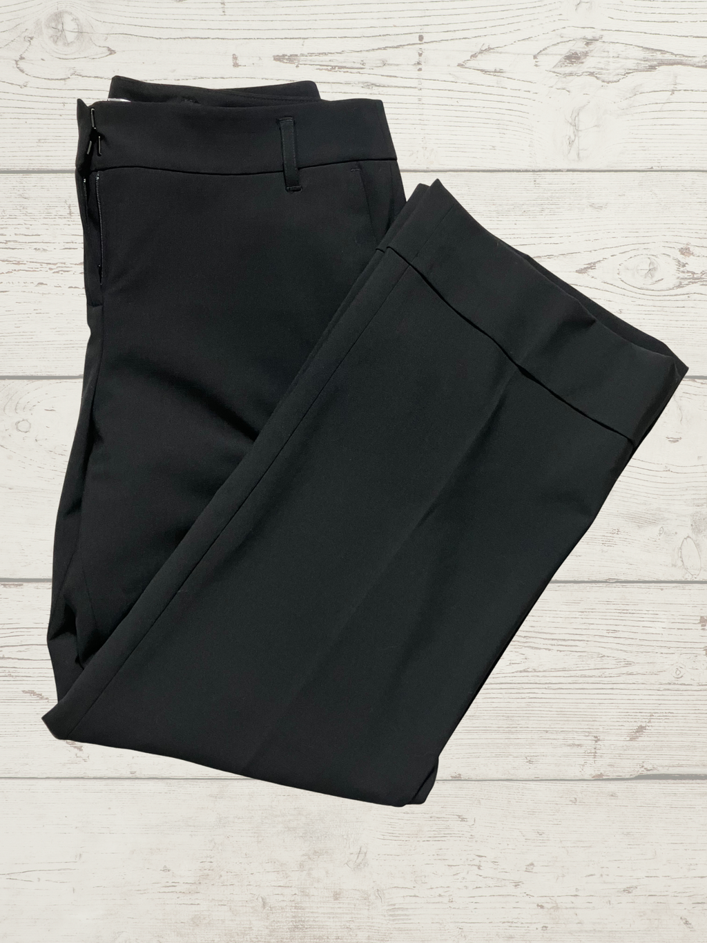 LOFT — Tailored Pants | Deep black wide-leg with cuffed hem · Sz 29