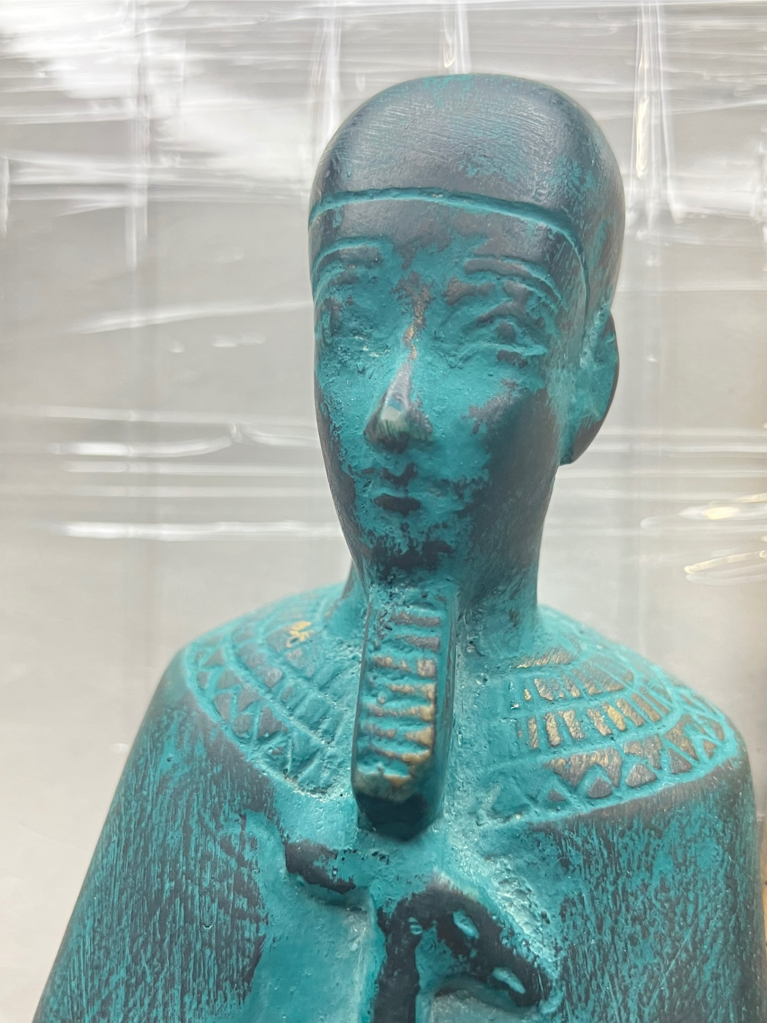 Egyptian Ushabti Shabti Figurine Turquoise Patina Ancient Style Decor