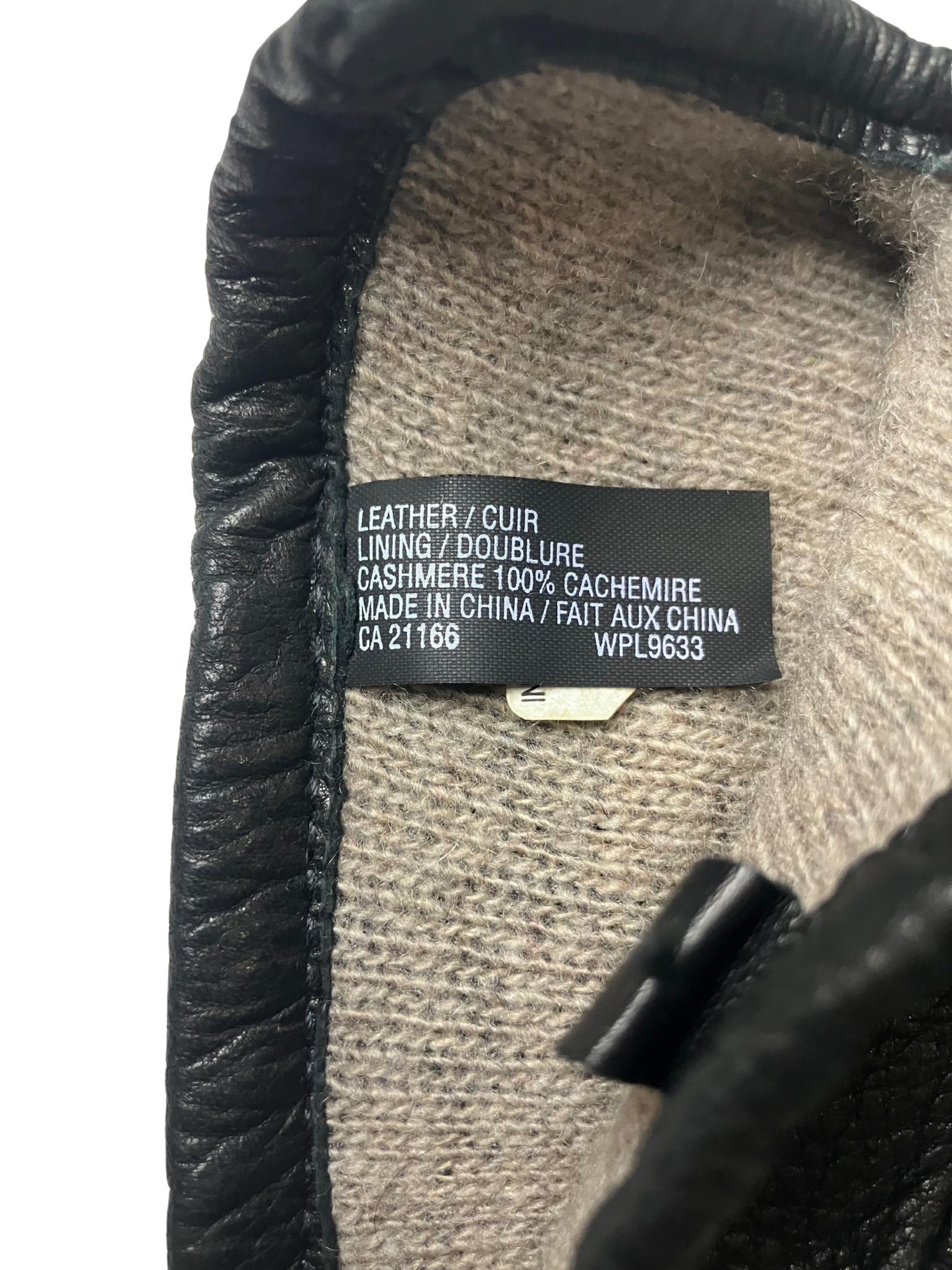 Genuine Leather Gloves 100% Cashmere Lined Black Winter Luxury Size M