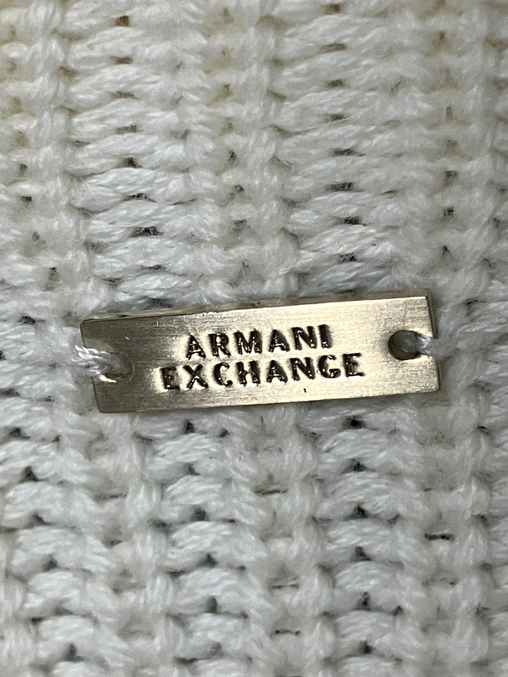 Armani Exchange Cream Knit Mock Neck Sweater xs - Certilogo Authenticated