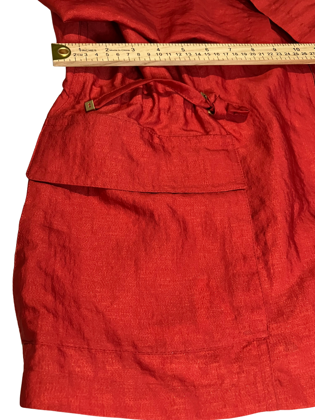 Lafayette 148 New York Red Anorak Jacket XL – Silk Blend Drawstring Coat