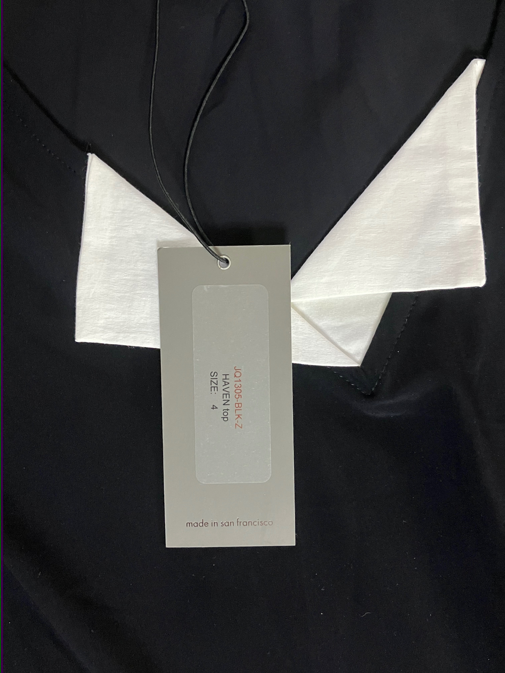 Porto Haven Top 4 XL Black White Layered Architectural Made in USA NWT