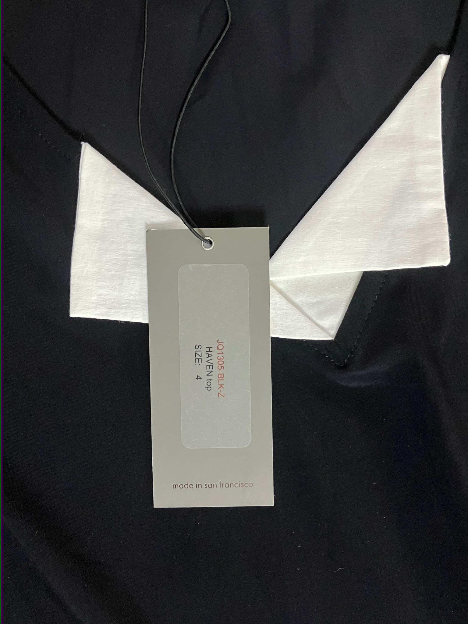 Porto Haven Top 4 XL Black White Layered Architectural Made in USA NWT