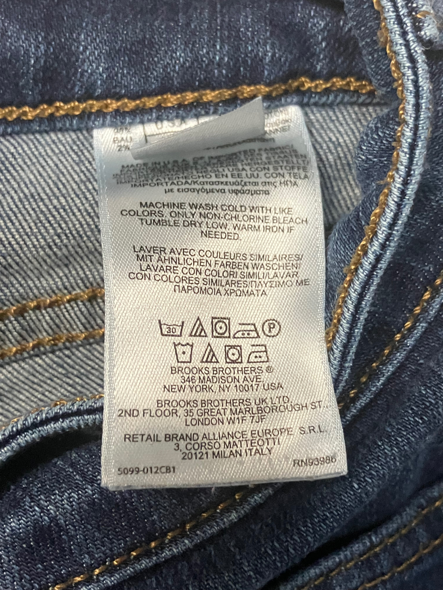 Brooks Brothers Slim Fit Dark Wash Jeans Size 8