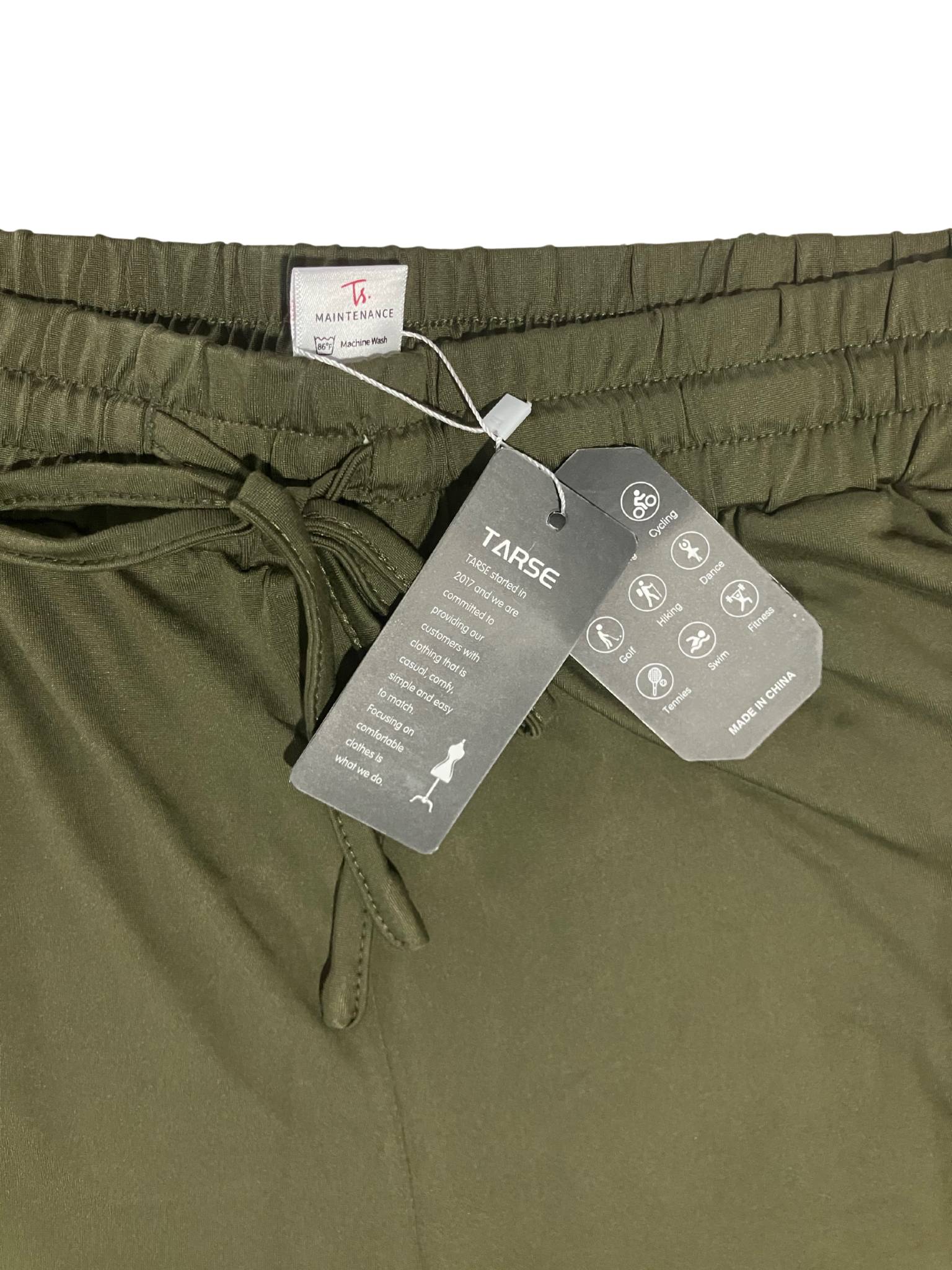 TARSE Women's Jogger Pants XL Olive Green - 90% Polyester 10% Spandex