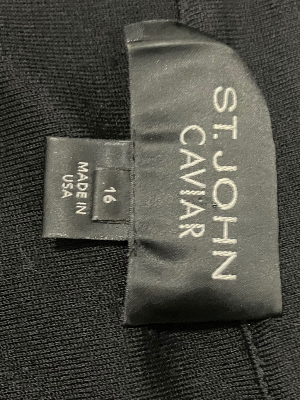 St. John Caviar Black Zip-Front Blazer – Women's Size 16 – Made in USA