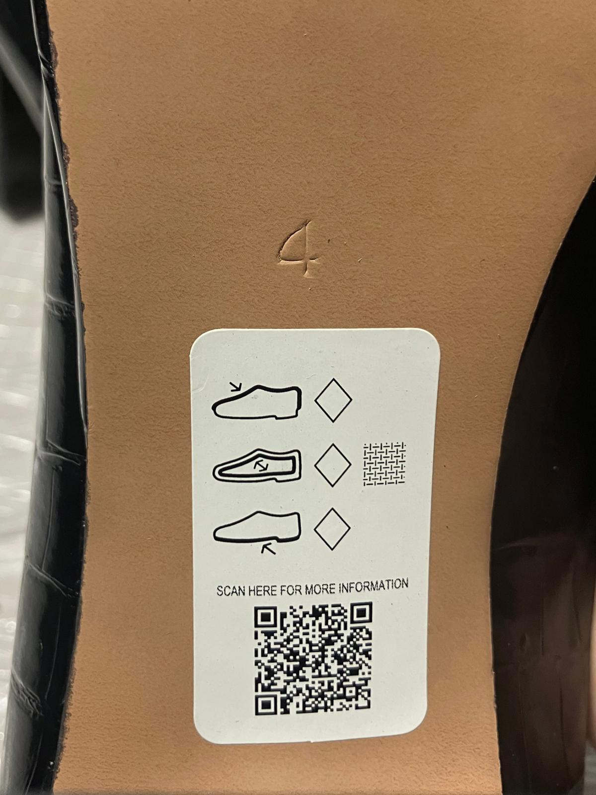 ASOS Design Croc Embossed Platform Loafers Black UK4