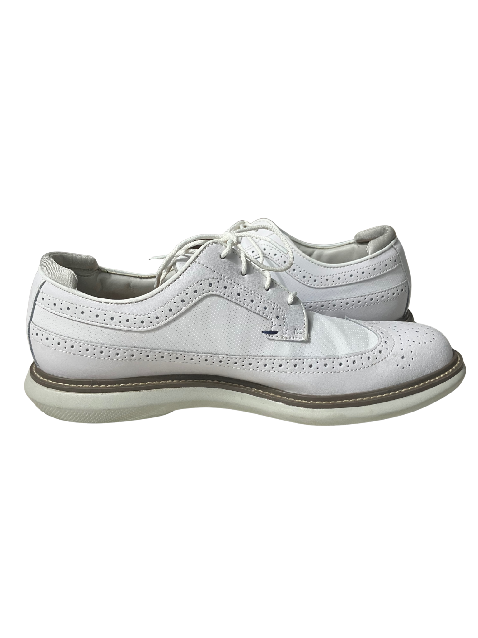 FootJoy White Leather Golf Shoes - Classic Wingtip Spikeless Size 11.5