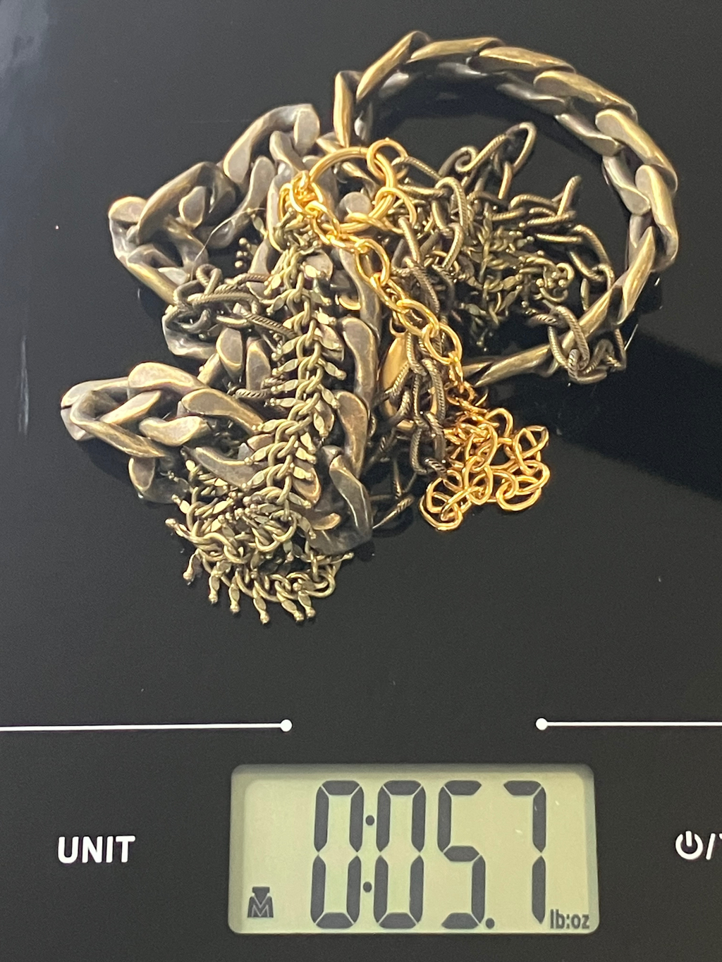 David Aubrey Multi-Layer Statement Necklace Antique Gold Bronze Chains