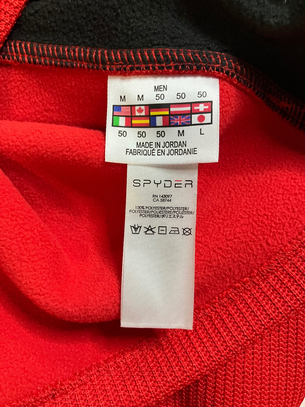 Spyder Men's Quarter-Zip Pullover Red Black Fleece Outdoor M