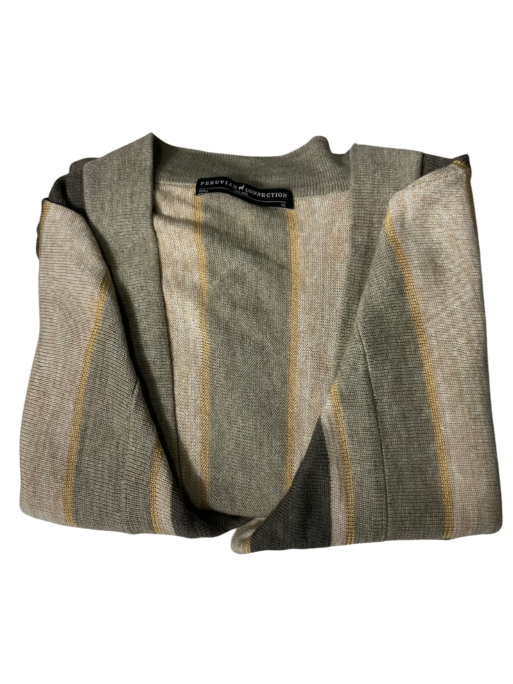 Peruvian Connection Pima Cotton Striped Long Cardigan Duster XL