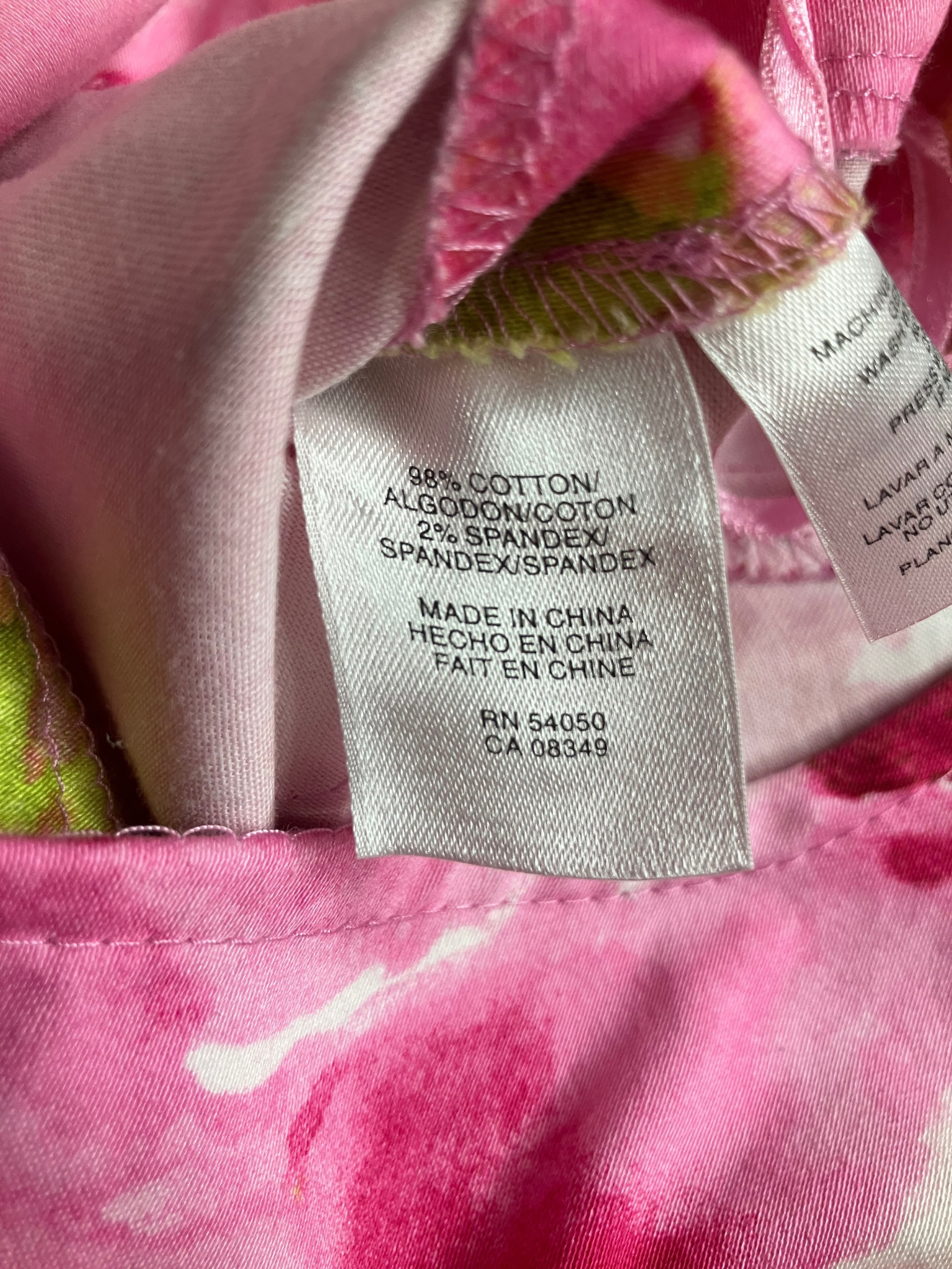 Anne Klein Watercolor Floral Sheath Dress Size 10 - Pink Cotton Stretch