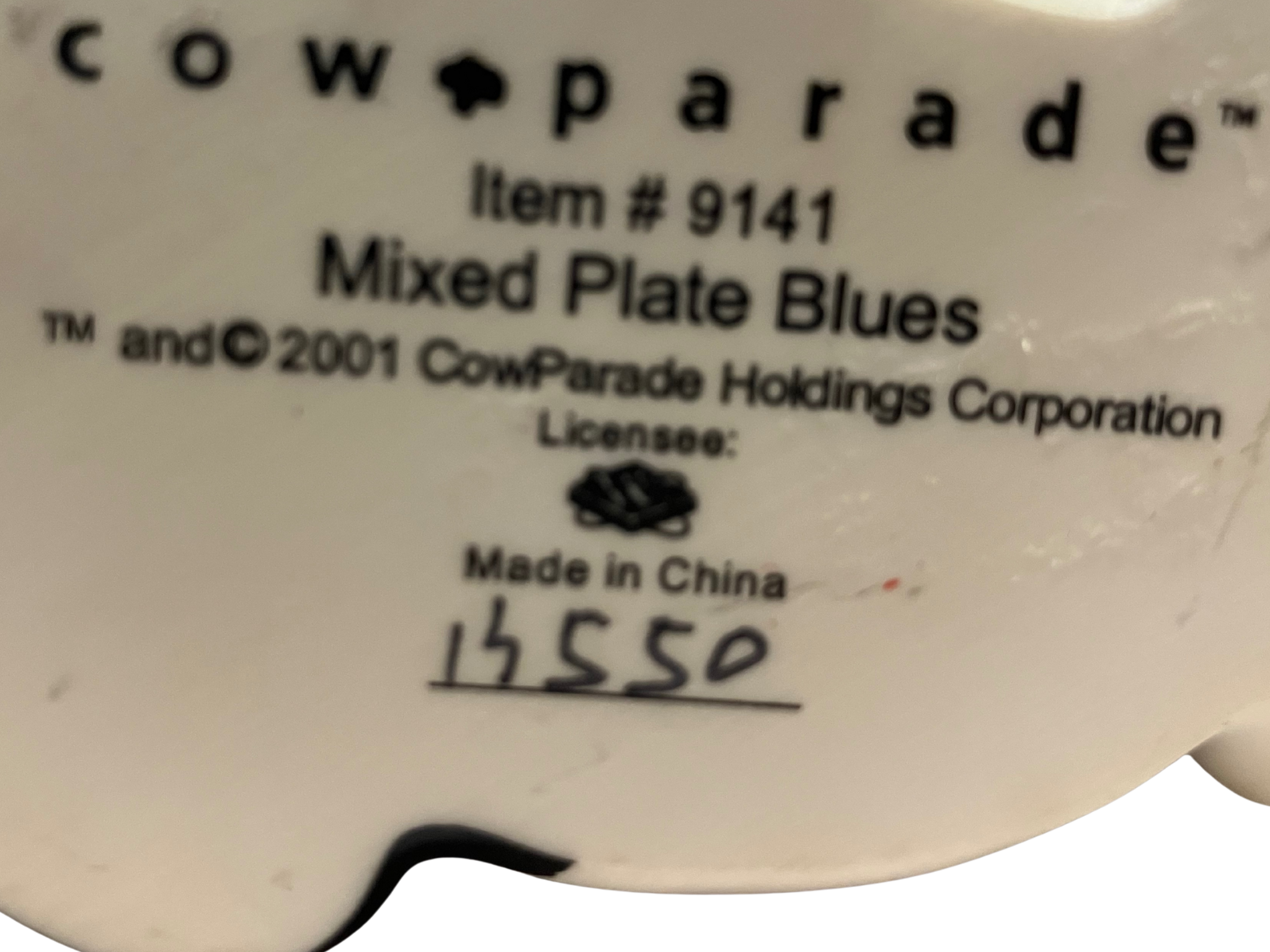 CowParade Mixed Plate Blues #9141 - 2001 Retired Collectible Figurine