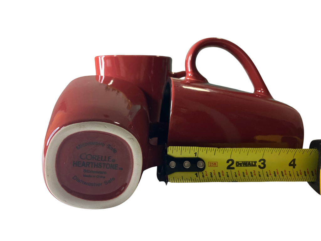 Corelle Hearthstone Red & Black Stoneware Coffee Mugs Set of 3