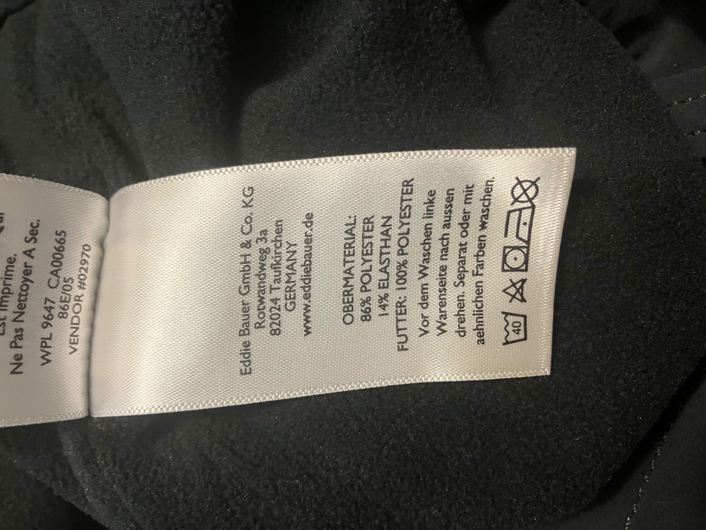 Eddie Bauer Black Softshell Fleece-Lined Pants Size 14