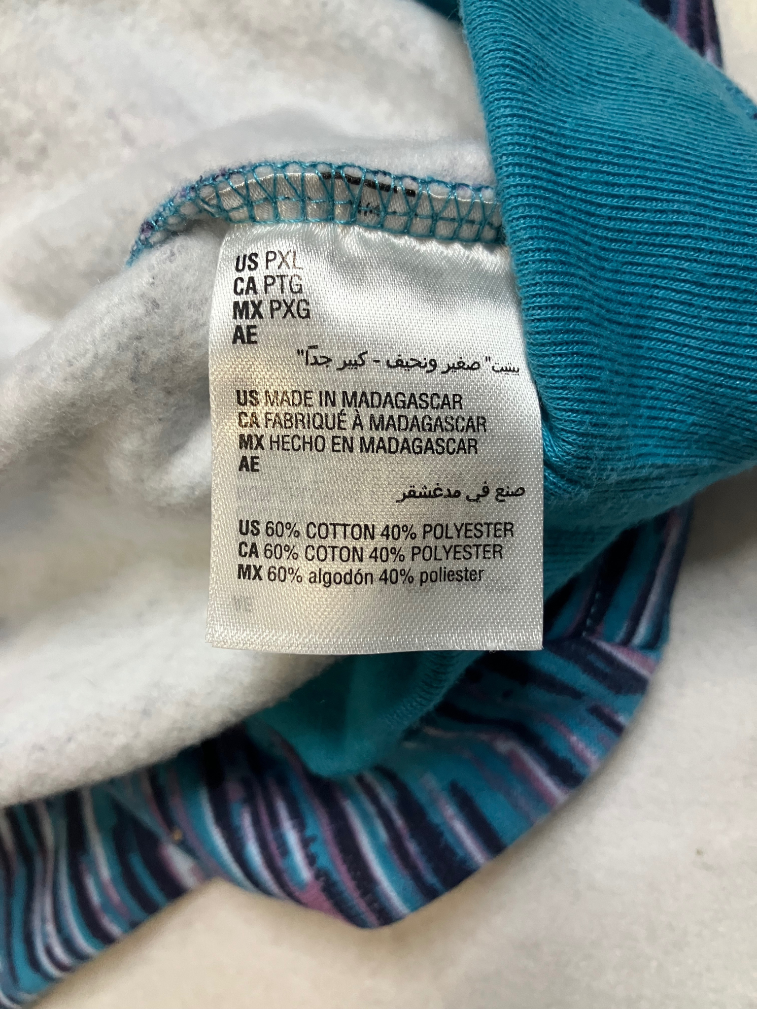 Karen Scott Sport Space Dye Sweatshirt Turquoise Purple Plus XL PXL