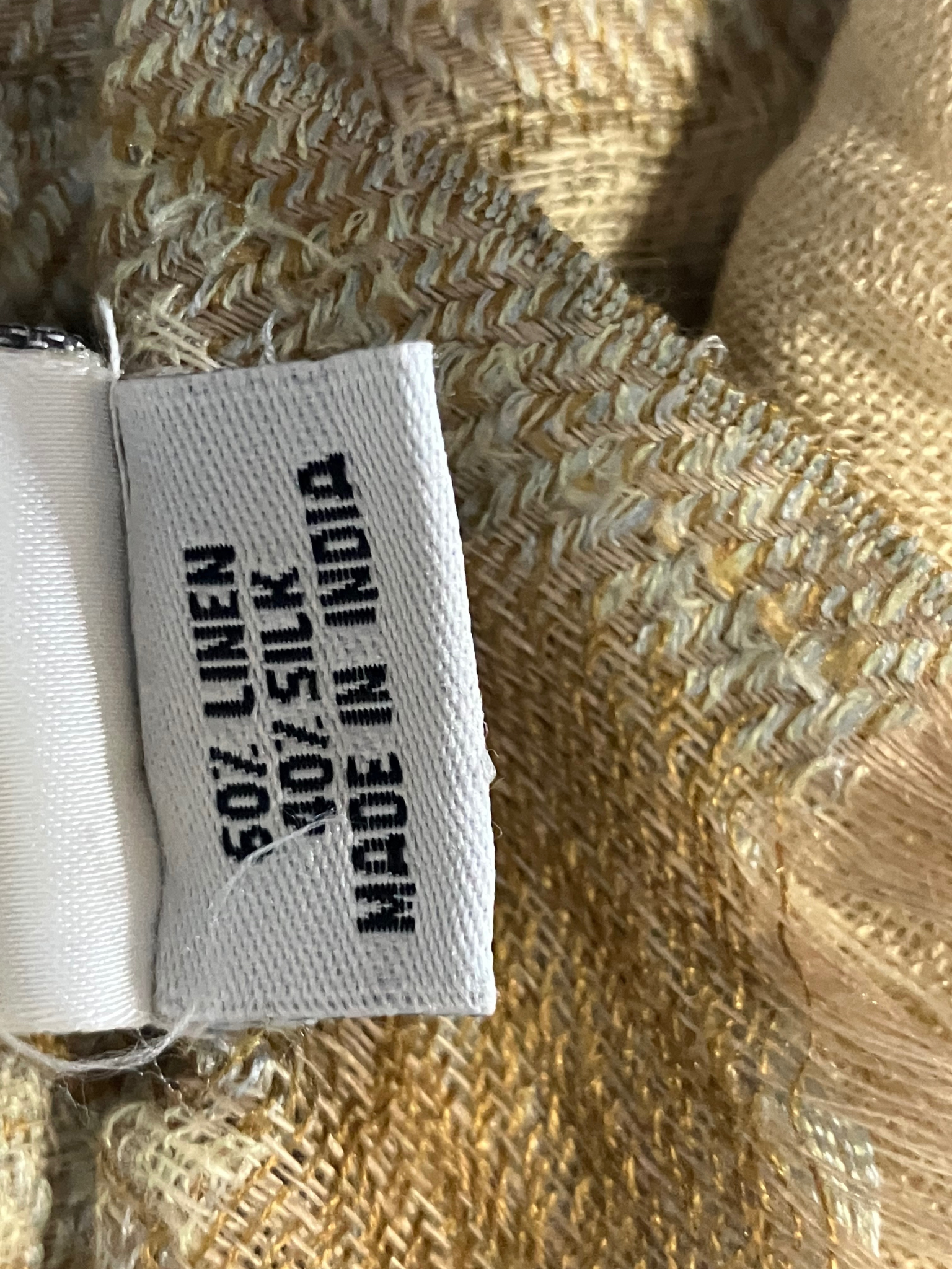 INSIDE Linen Blend Jacquard Scarf with Fringe – Made in India