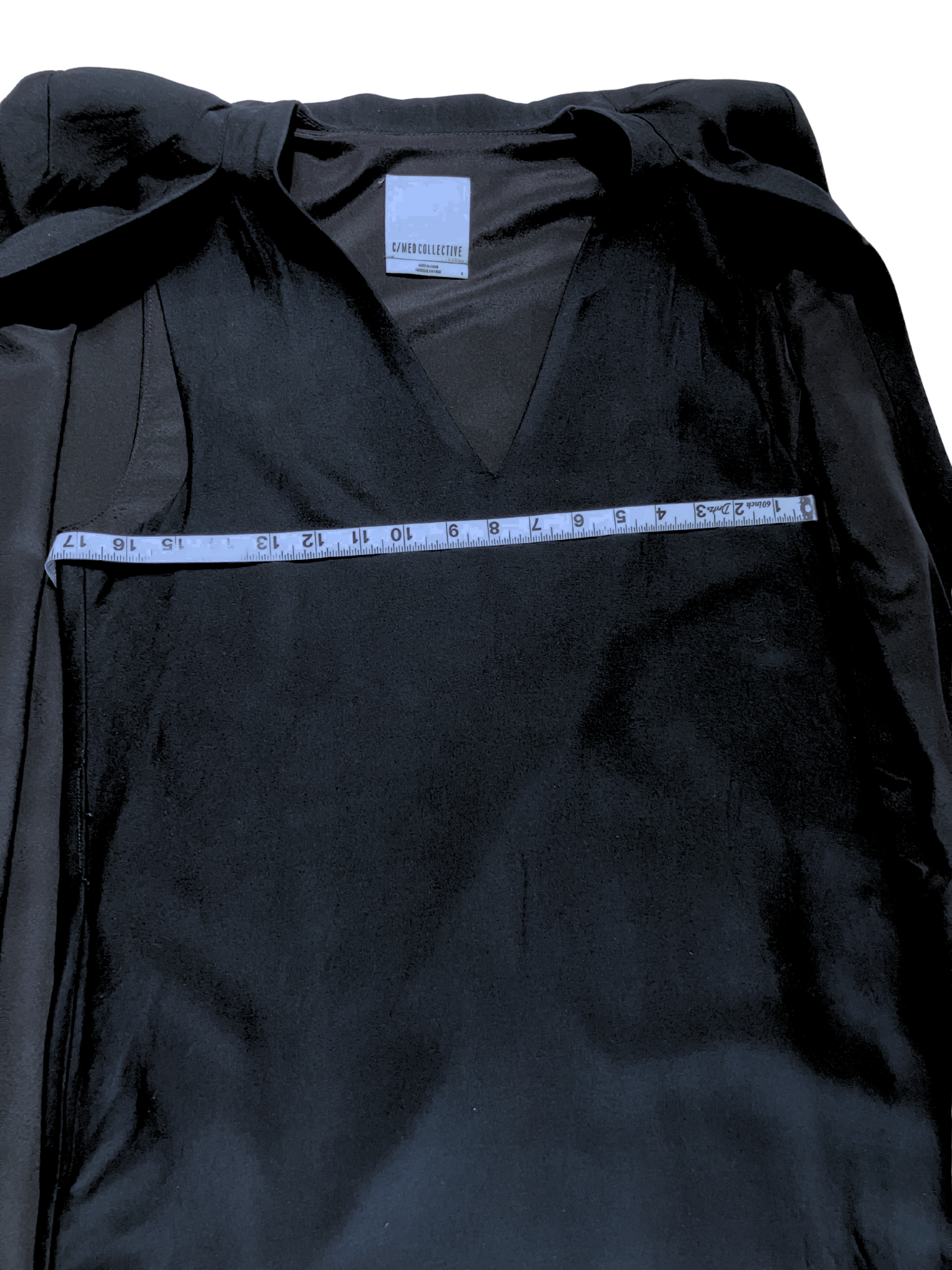 C/MEO Collective Black Sleeveless Shift Dress Size 5 V-Neck Minimalist