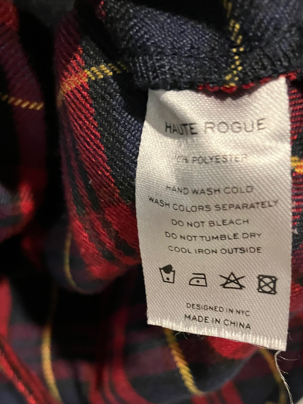 Haute Rogue Embroidered Floral Plaid Button-Up Shirt Size M