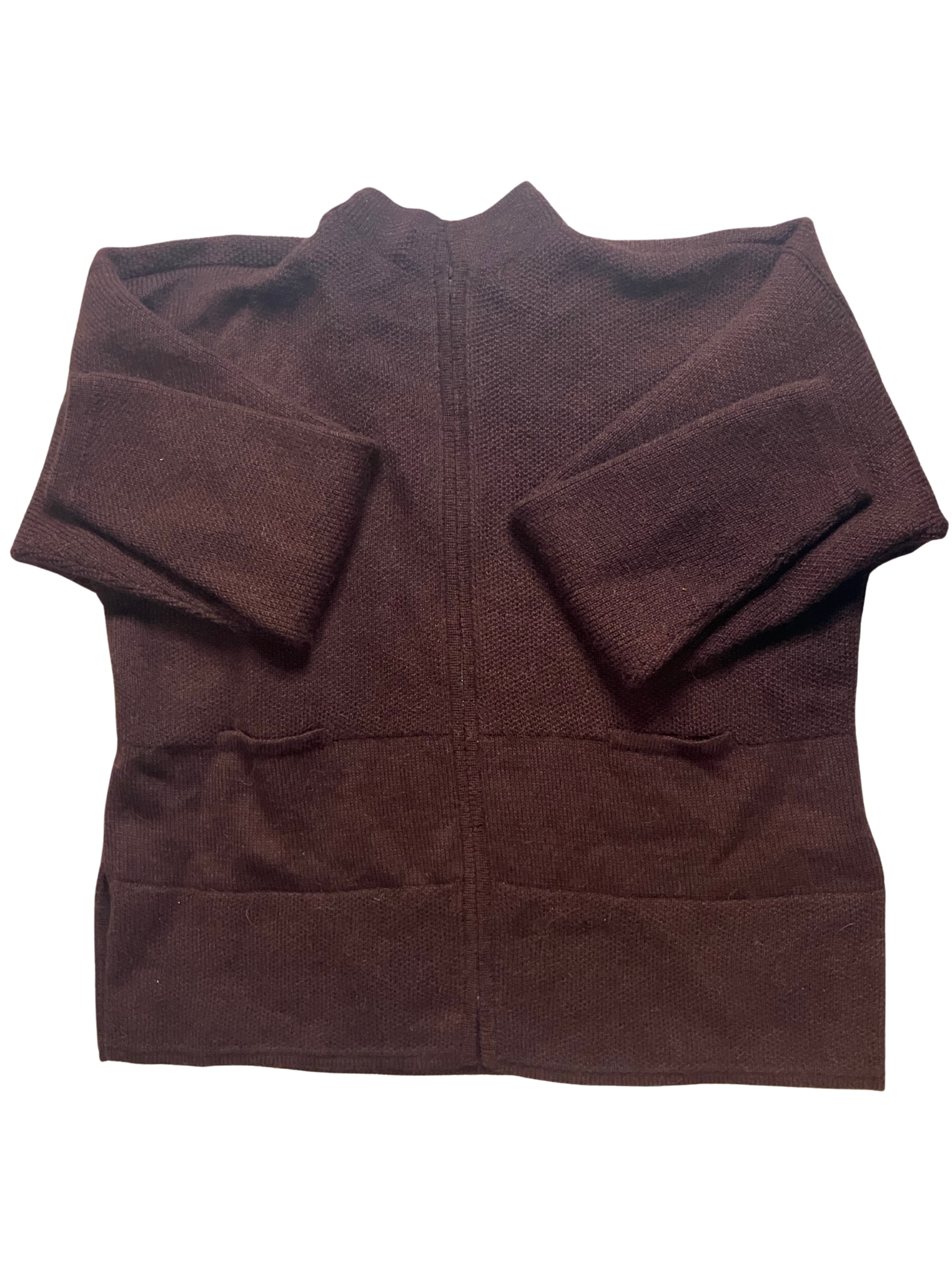 Peruvian Connection 100% Alpaca Knit Jacket Brown Geometric Size L