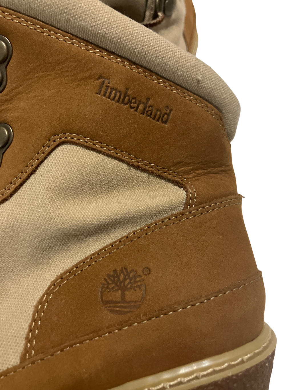 Timberland Women’s Hiking Boots A14RP Brown Tan Leather Canvas Outdoor Lace-Up Size 8