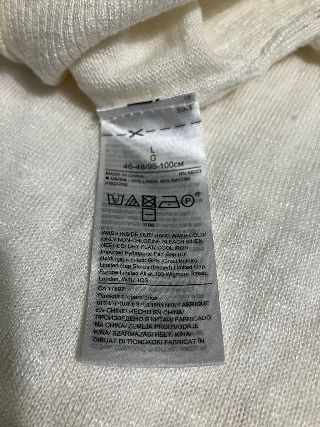 Banana Republic Linen Rayon Blend Lightweight Sweater Ivory Size L